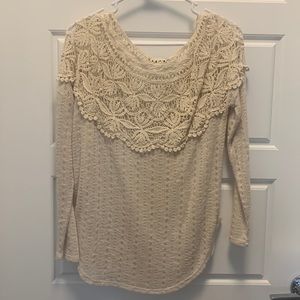 MOA MOA LACE BACK SWEATER